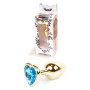 Анальний затор Boss Series - Jewellery Gold Heart PLUG Light Blue S, BS6400040