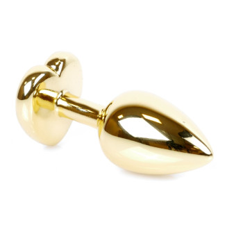 Анальний затор Boss Series - Jewellery Gold Heart PLUG Light Blue S, BS6400040
