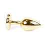 Анальная пробка Boss Series - Jewellery Gold Heart PLUG Green S, BS6400042