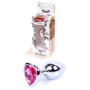 Анальная пробка Boss Series - Jewellery Silver Heart PLUG Pink S, BS6400044