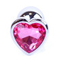 Анальная пробка Boss Series - Jewellery Silver Heart PLUG Pink S, BS6400044