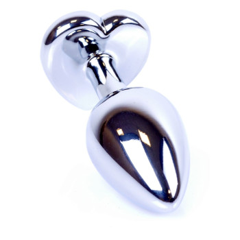 Анальная пробка Boss Series - Jewellery Silver Heart PLUG Pink S, BS6400044