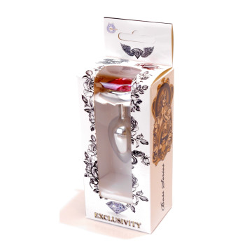 Анальная пробка Boss Series - Jewellery Silver Heart PLUG Pink S, BS6400044