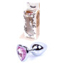 Анальний затор Boss Series - Jewellery Silver Heart PLUG Rose S, BS6400045