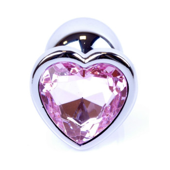 Анальний затор Boss Series - Jewellery Silver Heart PLUG Rose S, BS6400045