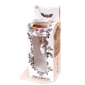 Анальний затор Boss Series - Jewellery Silver Heart PLUG Rose S, BS6400045
