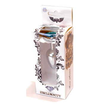 Анальная пробка Boss Series - Jewellery Silver Heart PLUG Light Bluer S, BS6400049