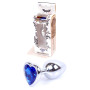 Анальная пробка Boss Series - Jewellery Silver Heart PLUG Dark Blue S, BS6400050