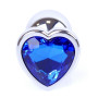 Анальная пробка Boss Series - Jewellery Silver Heart PLUG Dark Blue S, BS6400050