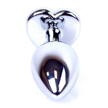 Анальная пробка Boss Series - Jewellery Silver Heart PLUG Dark Blue S, BS6400050