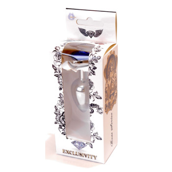 Анальная пробка Boss Series - Jewellery Silver Heart PLUG Dark Blue S, BS6400050