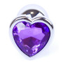 Анальная пробка Boss Series - Jewellery Silver Heart PLUG Purple S, BS6400052