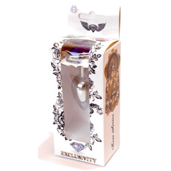 Анальная пробка Boss Series - Jewellery Silver Heart PLUG Purple S, BS6400052