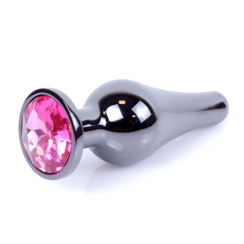 Анальная пробка Boss Series - Jewellery Dark Silver BUTT PLUG Pink, BS6400053