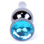 Анальная пробка Boss Series - Jewellery Dark Silver BUTT PLUG Light Blue, BS6400058