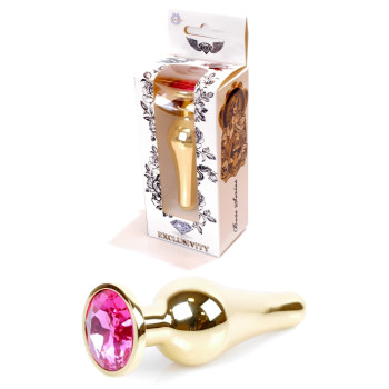 Анальний затор Boss Series - Jewellery Gold BUTT PLUG Pink, BS6400062