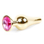 Анальная пробка Boss Series - Jewellery Gold BUTT PLUG Pink, BS6400062