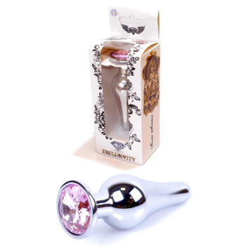 Анальний затор Boss Series - Jewellery Silver BUTT PLUG Rose, BS6400072