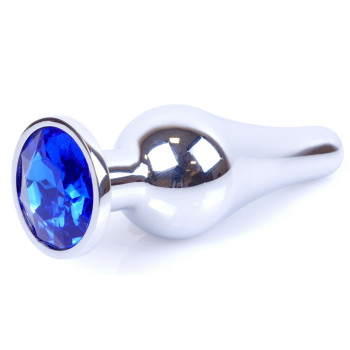 Анальний затор Boss Series - Jewellery Silver BUTT PLUG Dark Blue, BS6400077