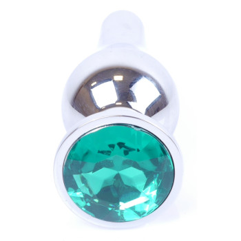 Анальний затор Boss Series - Jewellery Silver BUTT PLUG Green, BS6400078