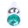 Анальний затор Boss Series - Jewellery Silver BUTT PLUG Green, BS6400078