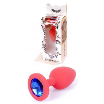 Силиконовая анальная пробка Boss Series - Jewellery Red Silicon PLUG Small Blue S, BS6400080