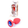 Силиконовая анальная пробка Boss Series - Jewellery Red Silicon PLUG Small Blue S, BS6400080