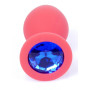 Силиконовая анальная пробка Boss Series - Jewellery Red Silicon PLUG Small Blue S, BS6400080