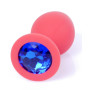 Силиконовая анальная пробка Boss Series - Jewellery Red Silicon PLUG Medium Blue M, BS6400084