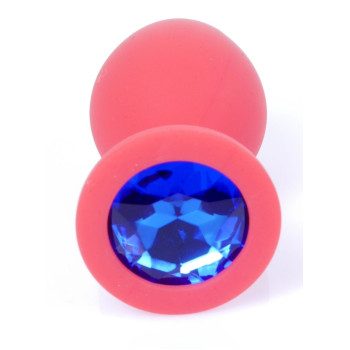 Силиконовая анальная пробка Boss Series - Jewellery Red Silicon PLUG Medium Blue M, BS6400084