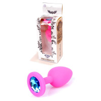 Силіконовий анальний затор Boss Series - Jewellery Pink Silicon PLUG Medium Light Blue M, BS6400085