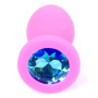 Силиконовая анальная пробка Boss Series - Jewellery Pink Silicon PLUG Medium Light Blue M, BS6400085