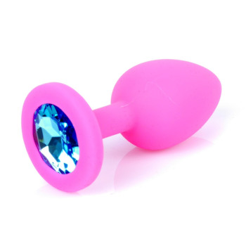 Силиконовая анальная пробка Boss Series - Jewellery Pink Silicon PLUG Medium Light Blue M, BS6400085