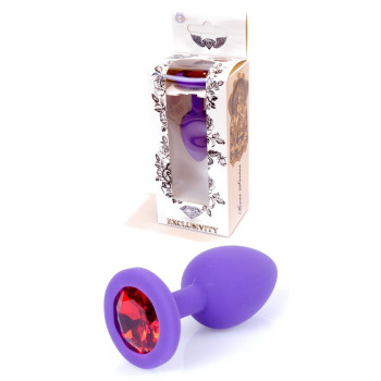 Силиконовая анальная пробка Boss Series - Jewellery Purple Silicon PLUG Medium Red M, BS6400086