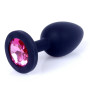 Силіконовий анальний затор Boss Series - Jewellery Black Silicon PLUG Small Pink S, BS6400083