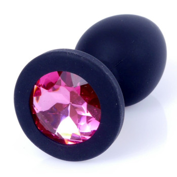 Силіконовий анальний затор Boss Series - Jewellery Black Silicon PLUG Medium Pink M, BS6400087