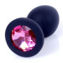 Силіконовий анальний затор Boss Series - Jewellery Black Silicon PLUG Medium Pink M, BS6400087