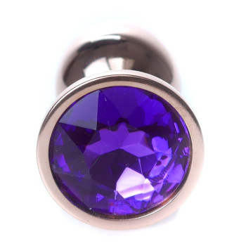 Анальний затор Boss Series - Jewellery Red Gold PLUG Purple S, BS6400110