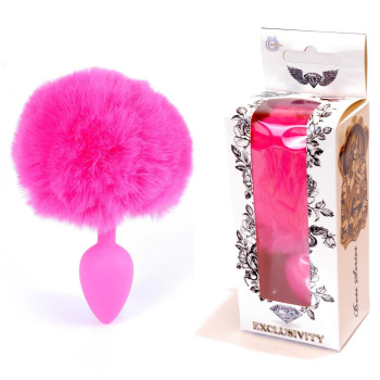 Анальна пробка (розмір S) з хвостом Boss Series - Silicon PLUG Bunny Tail Pink, BS6400099