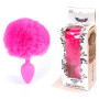 Анальна пробка (розмір S) з хвостом Boss Series - Silicon PLUG Bunny Tail Pink, BS6400099