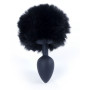 Анальная пробка ( размер S ) с хвостом Boss Series - Silicon PLUG Bunny Tail Black, BS6400100