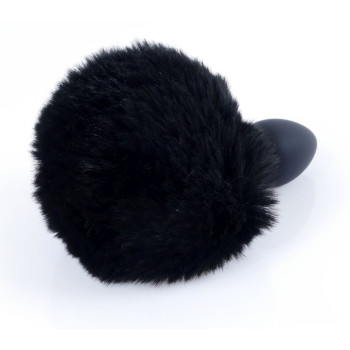 Анальная пробка ( размер S ) с хвостом Boss Series - Silicon PLUG Bunny Tail Black, BS6400100