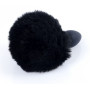 Анальная пробка ( размер S ) с хвостом Boss Series - Silicon PLUG Bunny Tail Black, BS6400100