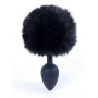 Анальная пробка ( размер S ) с хвостом Boss Series - Silicon PLUG Bunny Tail Black, BS6400100