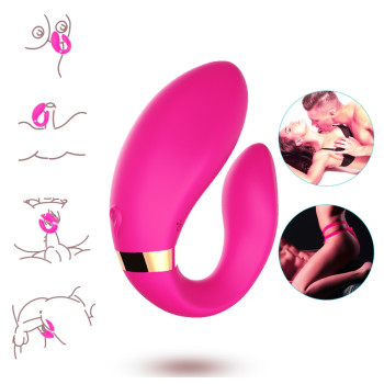 Вібромасажер для пар Boss Series з пультом ДК - Couple Vibrator Pink USB 9 Function, BS5200030