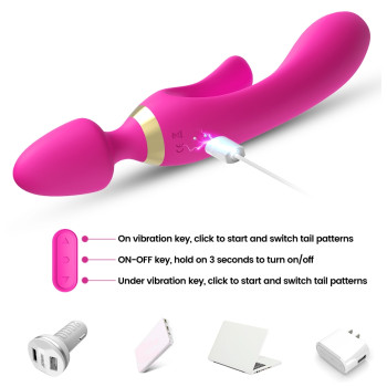Вибромассажер Boss Series - Magic Wand USB Pink 9 Function, BS5200027