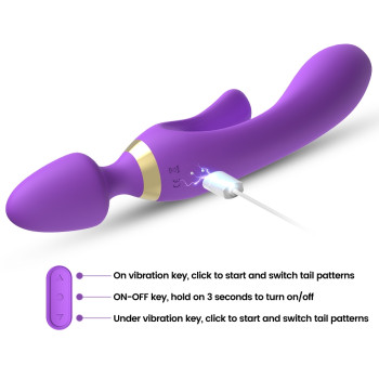 Вібромасажер Boss Series - Magic Wand USB Purple 9 Function, BS5200027-1