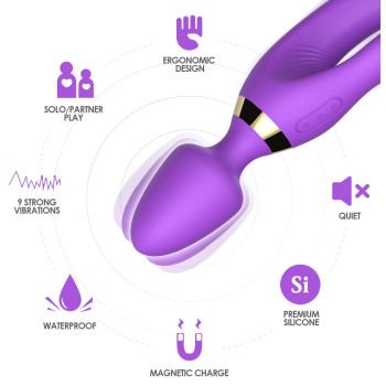 Вібромасажер Boss Series - Magic Wand USB Purple 9 Function, BS5200027-1