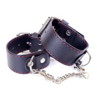 Наручники зі штучної шкіри Fetish Boss Series - Handcuffs with Red Line, BS3300114