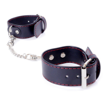 Наручники зі штучної шкіри Fetish Boss Series - Handcuffs with Red Line, BS3300114